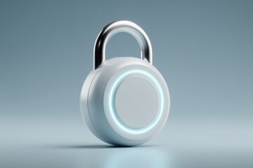 Minimalist padlock design featuring sleek lines and soft illumin