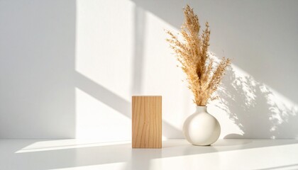 Naklejka premium Minimalist Still Life with Dried Plants