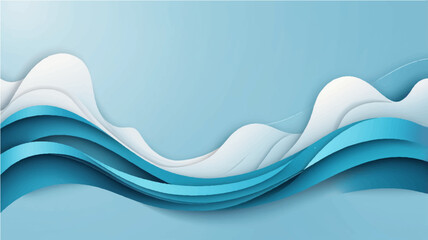 Abstract blue wave background with flowing curves and digital design elements