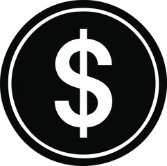 Obraz premium Illustration of dollar sign in a circle isolated on white background for financial concepts