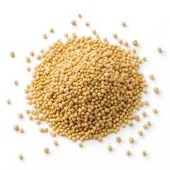 Kodo millet grains isolated on white background, highlighting their small, round shape and nutritious,
