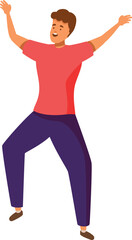 Excited man expressing joy and happiness through his body language