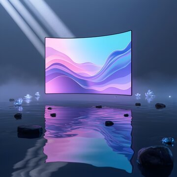 Minimalist Zen Water Garden Screen