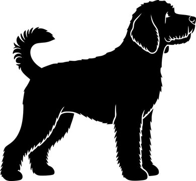 Labradoodle silhouette, Labradoodle dog silhouette, Labradoodle clipart, Labradoodle icon, Dog silhouette