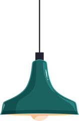 Stylish green hanging lamp providing warm illumination, perfect for modern interior design