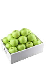 Fresh Green Apples in White Box - Sweet Crisp Fruit from Shaanxi Province China