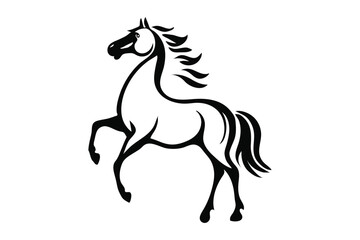 black horse vector illustration, Classic Horse Graphic Design