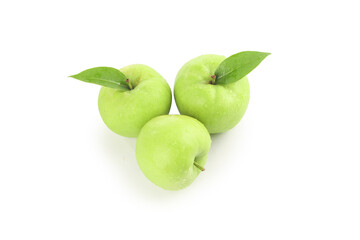 Fresh Green Apples from Shaanxi China - Sweet Crisp Fruit Isolated on White Background