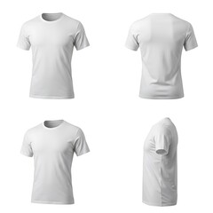 Naklejka premium Clean White T-Shirt Mockup: Four Views