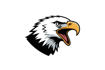 Eagle head roaring isolated on transparent background, vector illustration design