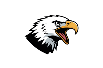Eagle head roaring isolated on transparent background, vector illustration design