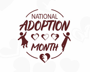 Naklejka premium Celebrating National Adoption Month A Symbol of Love Family and Hope for Children in Need of a Home