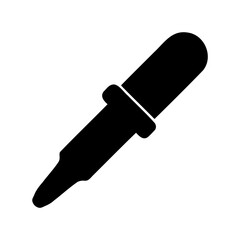 Black silhouette of a medical eye dropper for adding liquid medicine