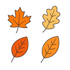 Naklejka premium set of autumn leaves