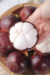 Fresh Mangosteen Fruit from Thailand - Exotic Tropical Asian Fruit with White Flesh and Purple Rind