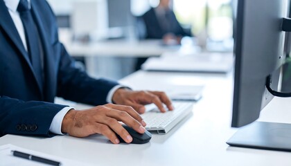 Businessman working at a computer