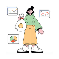 Sales Growth vector Illustration