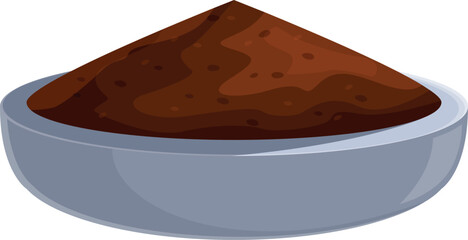 Aromatic ground coffee forming a small mound in a bowl, ready to be brewed into a delicious beverage