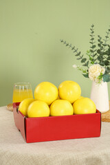 South African Golden Grapefruit Gift Box with Fresh Citrus Fruits and Orange Juice