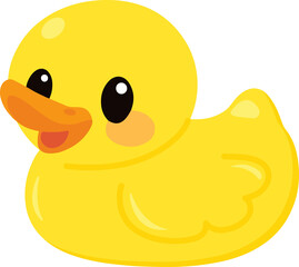 Cute Illustration of a Yellow Rubber Duck