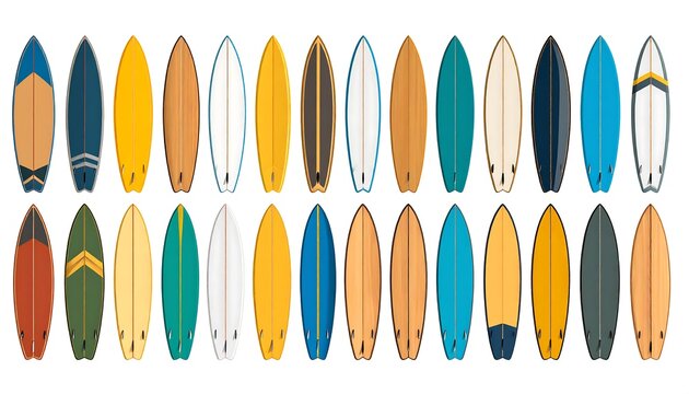 Colorful surfboard collection