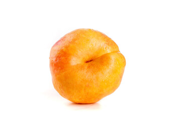 Fresh Shandong Peach with Orange Yellow Skin on White Background