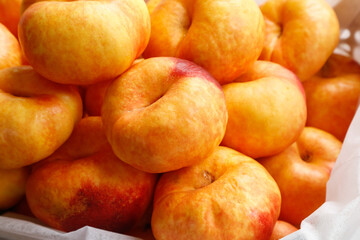 Fresh Shandong Peaches with Golden Butter Flesh - Ripe Stone Fruits Ready for Cutting