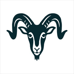 Eid al Adha Ram Silhouette Icon Eid al Adha Stark silhouette of a rams head with curved horns in a bold outline