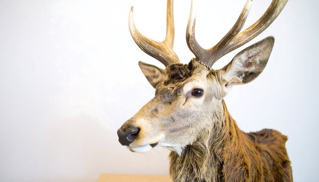 Close-up of deer head mounted