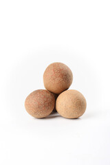Fototapeta premium Fresh Longan Tropical Fruits on White Background - Asian Exotic Food Photography