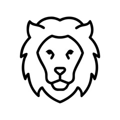 Obraz premium Majestic lion head icon symbolizing strength power courage leadership and royalty for branding design and creative projects