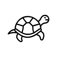Obraz premium Charming and simple line art turtle icon, perfect for educational materials, nature themes, or playful designs, embodying a cute and friendly creature.