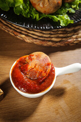 Mongolian Wrapped Lamb Belly Meat Specialty in Red Sauce - Inner Mongolia Traditional Cuisine