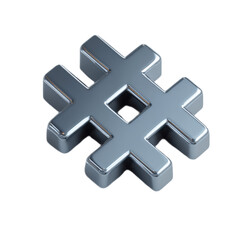 Obraz premium A silver square with a hash symbol in the middle