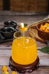 Passion Fruit Tea with Dried Chunks - Instant Herbal Drink Preparation