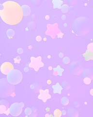3D render colorful stars and balls.