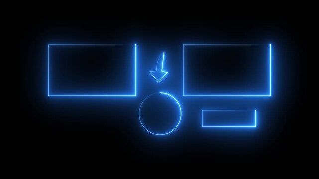 Subscribe button and outro for gaming and video channels You tube End screen animation. neon glowing end screen. blue color icon and black background ..