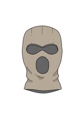 Tan Balaclava: Simple Line Art Illustration