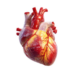 A heart with red veins and a yellow center