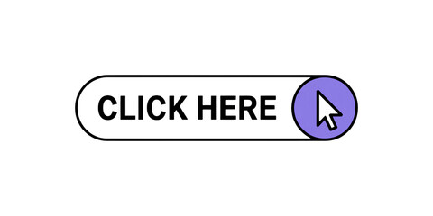 Click here call to action button with cursor for website design