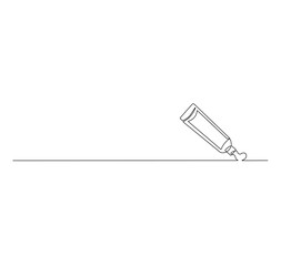 Continuous Single Line Drawing of toothpaste, Minimalist Monoline Illustration of Tube with Lid, Simple Contour Vector of Dental Care Product on White Background for Oral Hygiene and Dentist Design