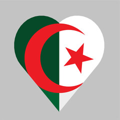 algeria flag in heart  shape  vector printable file useful for your projects.eps