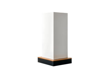 Abstract white rectangular column isolated on white background