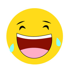 Fototapeta premium laughing expression emoticon face laugh icon useful for creating content