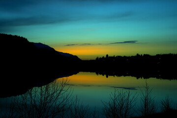 sunset over the lake