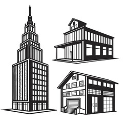 Fototapeta premium set of buildings