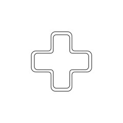Fototapeta premium A clean, modern outline of a plus sign, universally recognized as a symbol for addition, positive values, medical care, or a helpful solution.