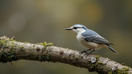 Fototapeta premium Woodland birds , Eurasian nuthatch ,Sitta europaea.