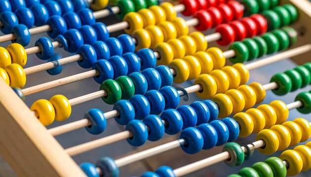 Colorful abacus close-up
