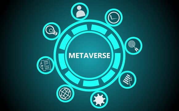 Metaverse virtual world, metaverse digital world intelligent futuristic interface technology.